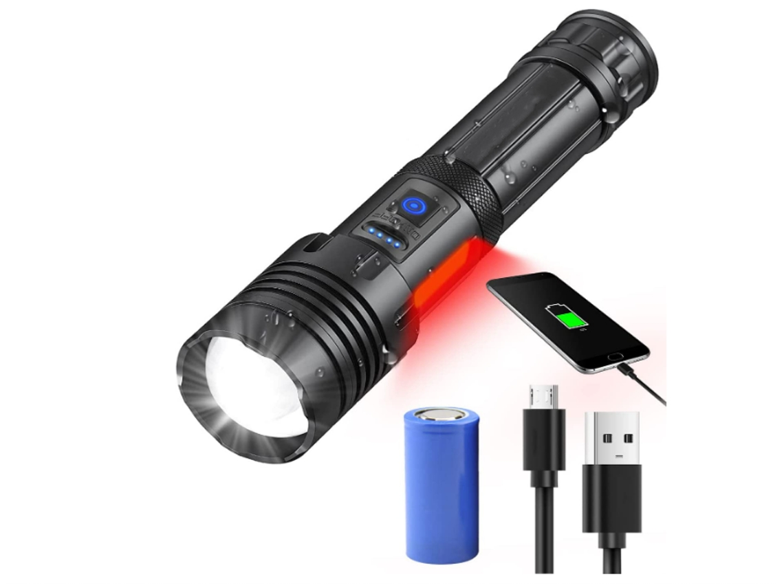 Tochas Tochas Alimentadas Por Bateria Xhp70.2 com Luz Lateral Cob Ipx5 À Prova D'Água e 7 Modos com Zoom com Bateria D TURMIN