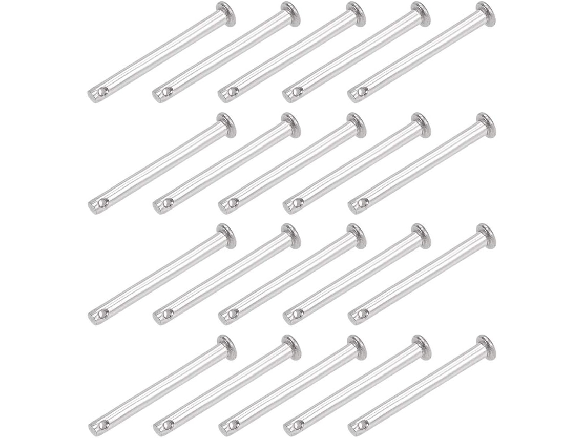 Pino de Travamento com Furo Único, Cabeça Plana 4mm X 40mm , Aço Inoxidável 304, 20 Unid CHABERLU