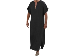 Roupa Tradicional Masculina Robe Curta Folgada Decote V Profundo