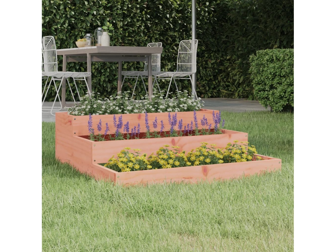 Vidaxl Vaso/floreira 78x78x27 Cm Madeira De Douglas Maciça
