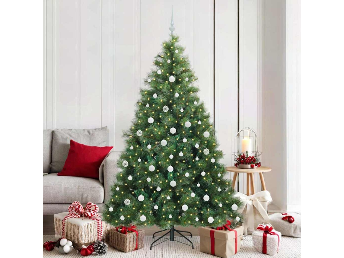 Vidaxl Árvore De Natal Artificial Com 300 Leds Verde 180 Cm Pe E Pvc
