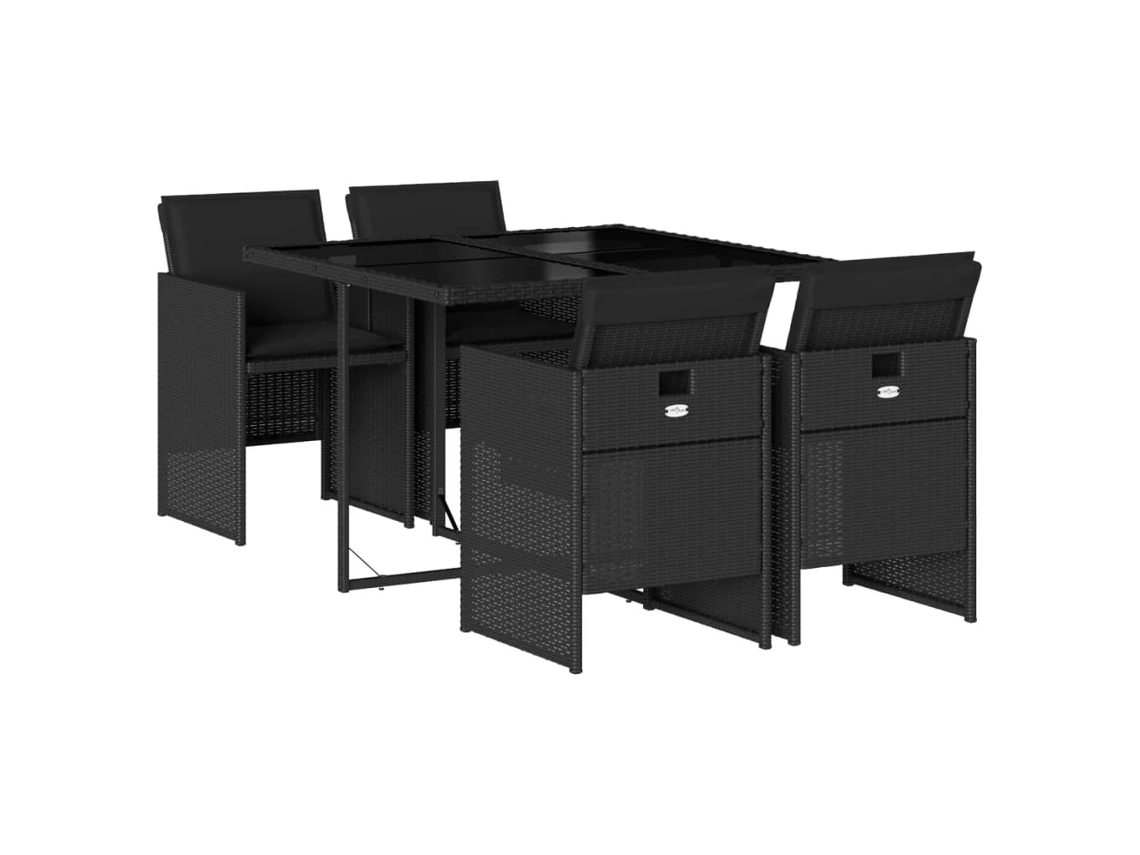 Garden Dining Set, Garden Dining Sets Vidaxl Preto Rattan / Vime (n/a)