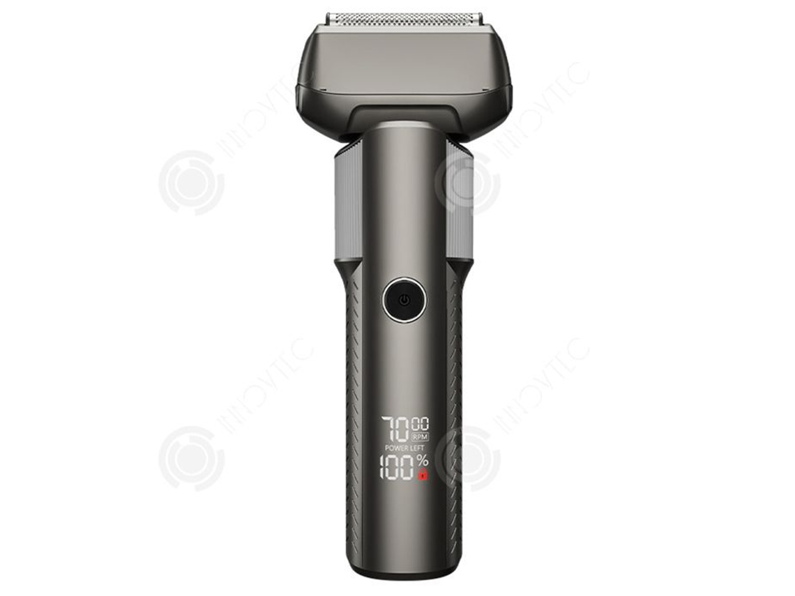 Inn Barbear Elétrico 1200 Mah Ajuste De Velocidade Em 2 Níveis Display Led Lâminas Removíveis Corpo Lavável Recarga Usb-c Cinza