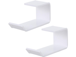 Lurelia Organizador Vertical Para Headset, Suporte De Parede, Acrílico, Branco, Adesivo, 2 Peças
