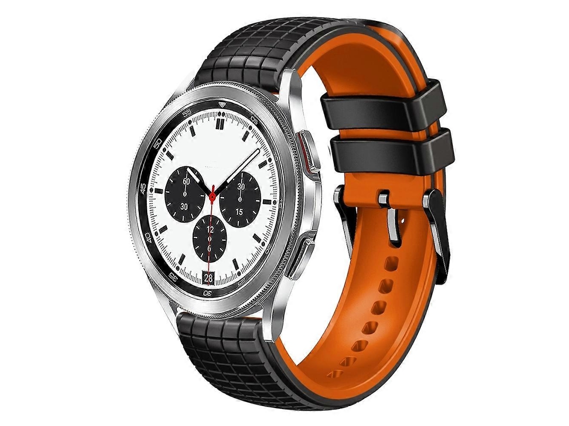 Pulseira De Silicone Bicolor Com Malha De 20 Mm