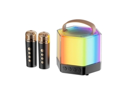 Mini máquina de karaokê sem fio Bluetooth com microfone duplo e alto-falante, adequada para festas KTV em casa Yizhood