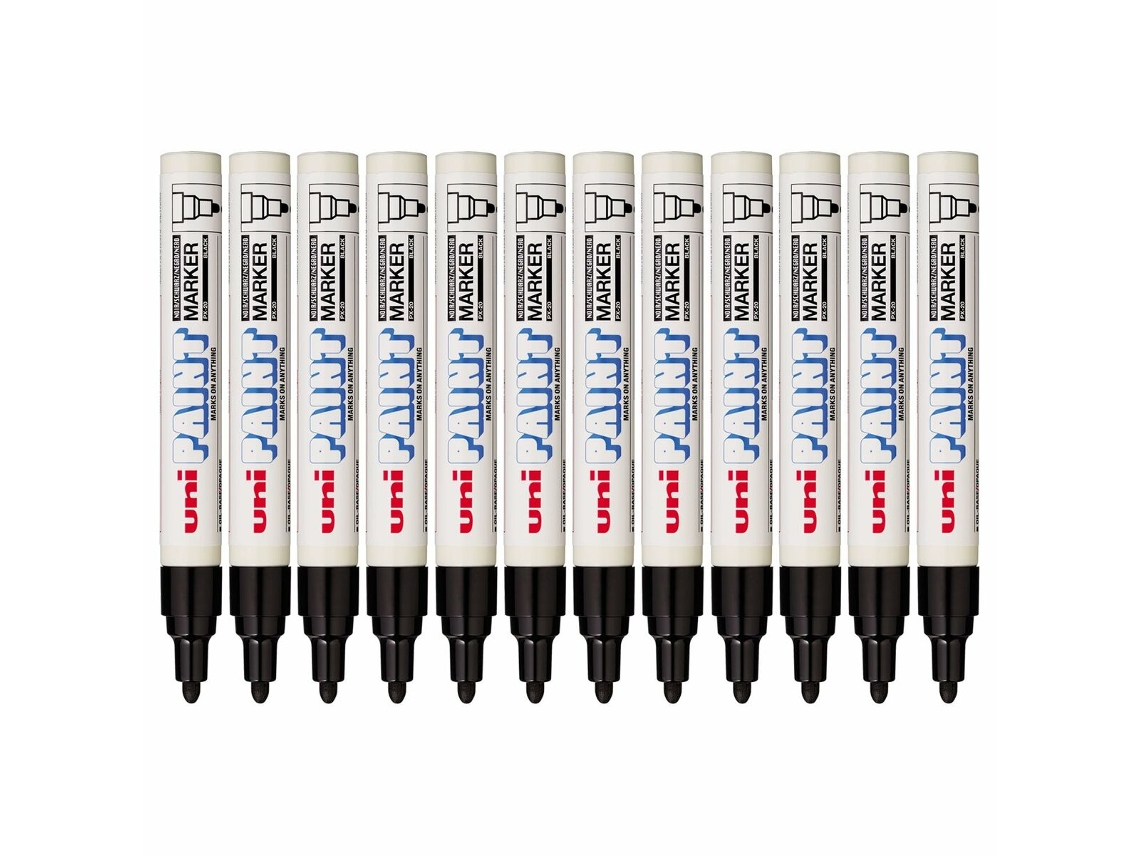 Marcador Permanente UNI-BALL Paint Marker Px-20 Preto 12 Unidades