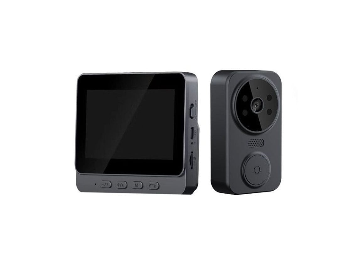 Interfone Visual M12, Campainha Sem Fio, Sistema de Vigilância por Vídeo Hd Inteligente, Comando de Voz Ding Dong com Tela. Brilvibera_ptg