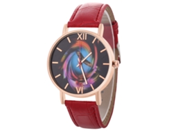 Reloj De Mujer Coreano Zhoulianfa De Cuero Cuarzo T0138-z Rojo