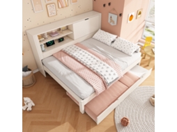 Sofá Cama 90/190 Extensível Usb Usb-c Branco Com Gavetas Compacto