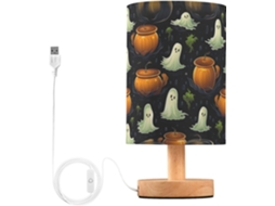 Abajur De Cabeceira Com Fantasmas Desenho Animado, Porta Usb, Sem Necessidade De Lâmpada, Luz Led Quente Para Quarto