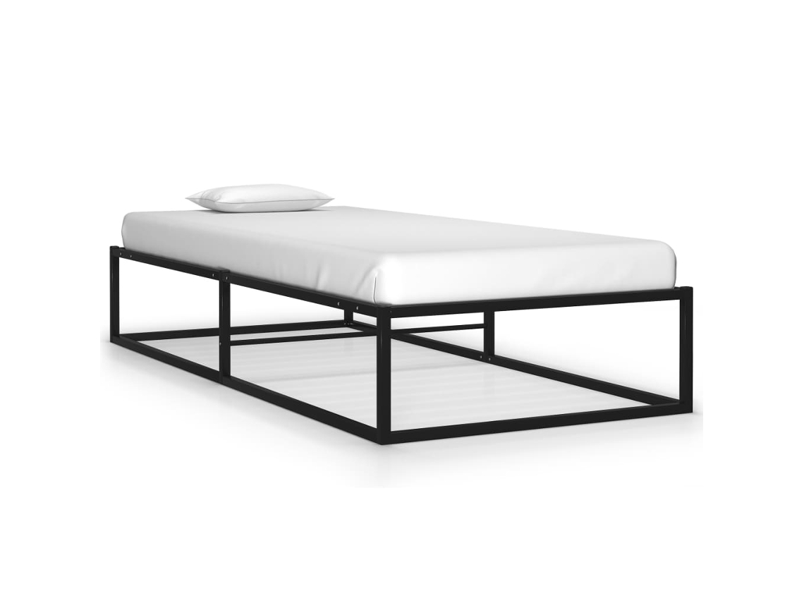 Bed Frame, Bed Frames Vidaxl Preto Metal (100 X 200 Cm)