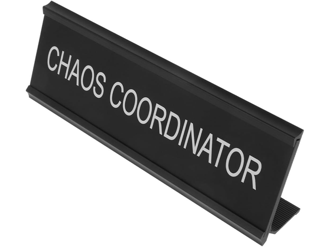 Placa De Identificação Mesa Em Formato L, Em Liga De Alumínio Preto Transparente, Com Estrutura Robusta, Ideal Para