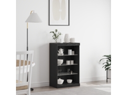 Aparador con luces LED Roble Negro 60,5x37x100 cm