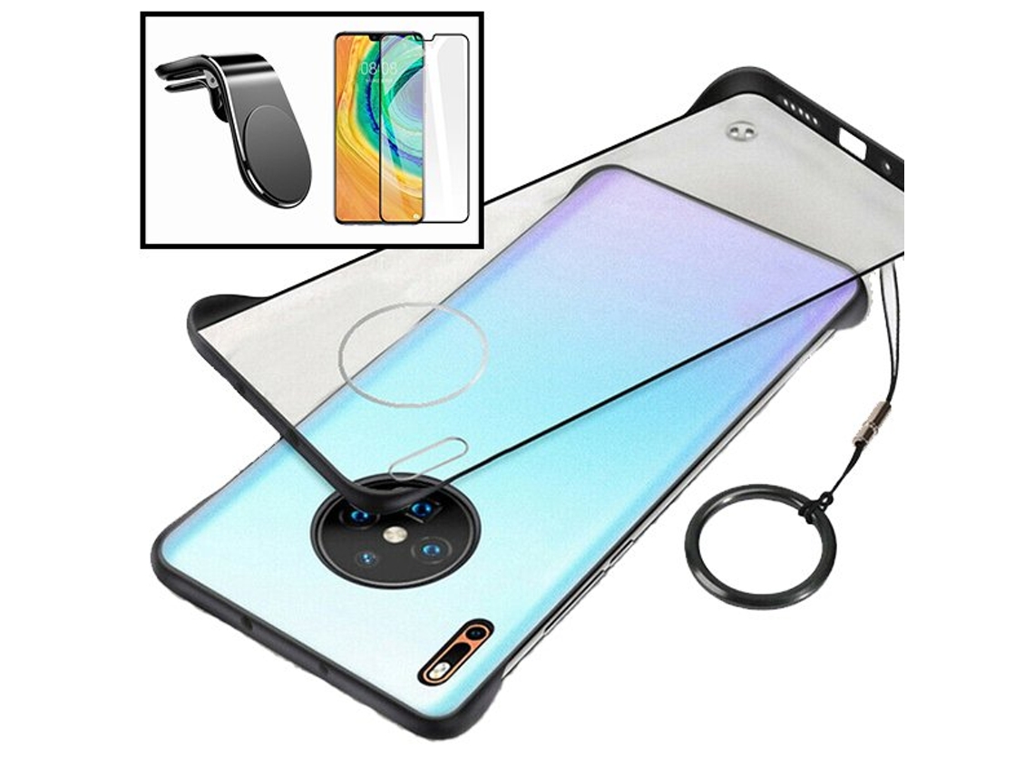 Kit Capa, Película 5D e Suporte Magnético Auto Huawei Mate 30 Pro Invisible Bumper