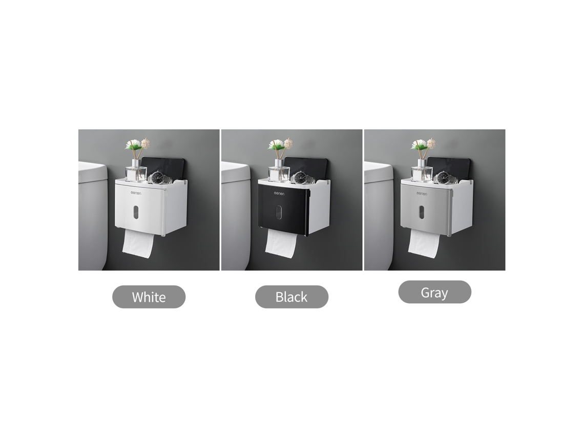 Dispensador de Papel Higiênico com Prateleira Adesiva para Parede Banheiro Cozinha S/MARCA