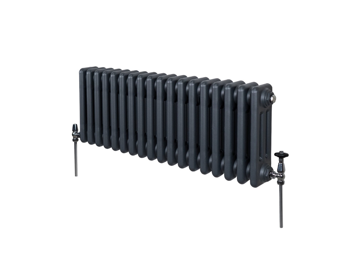Radiador Horizontal Tradicional De 3 Colunas Em Cinzento Antracite, Aço Carbono 1.5mm, Potência 2501 Btu, Dimensões