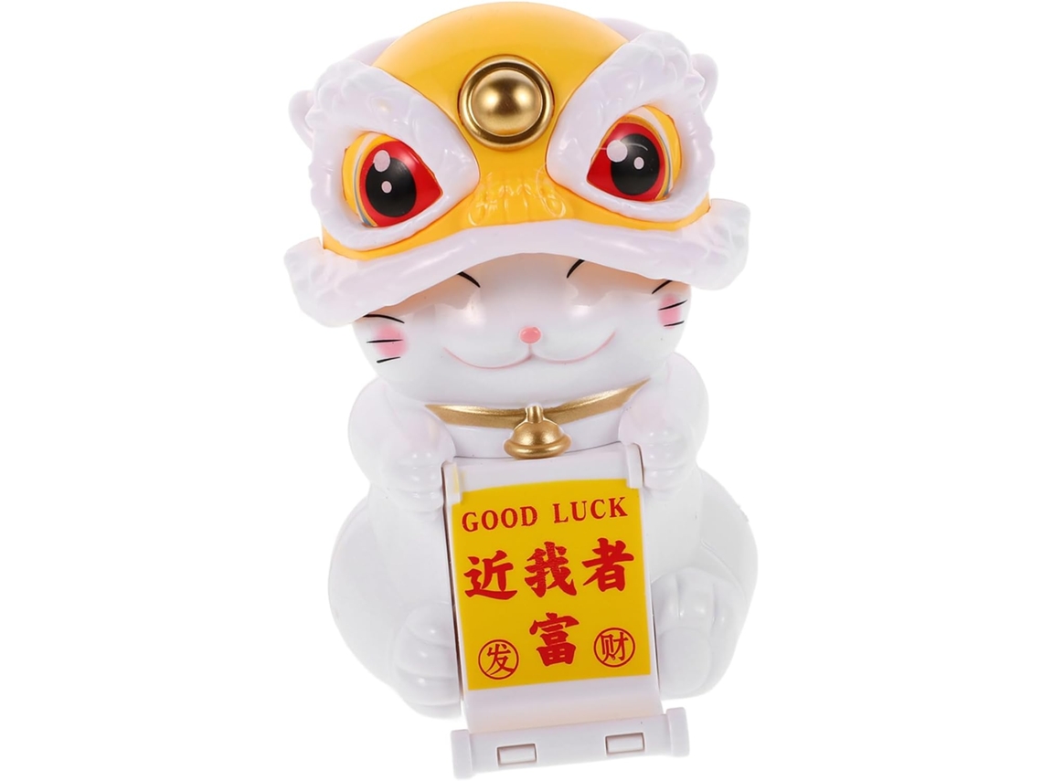 Estatueta De Gato Solar Maneki Neko, Acenando Com A Mão, Decoração De Interiores Da Sorte