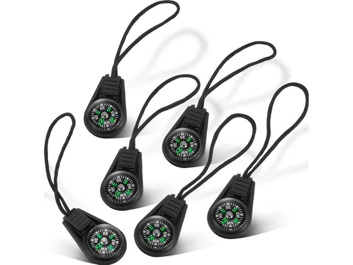 Mini bússola de 6 peças para sobrevivência, camping, trilhas AQUAFORGE