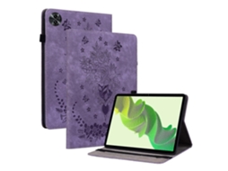 Capa De Couro Com Estampa De Borboleta E Rosa Para Tablet Realme Pad 2