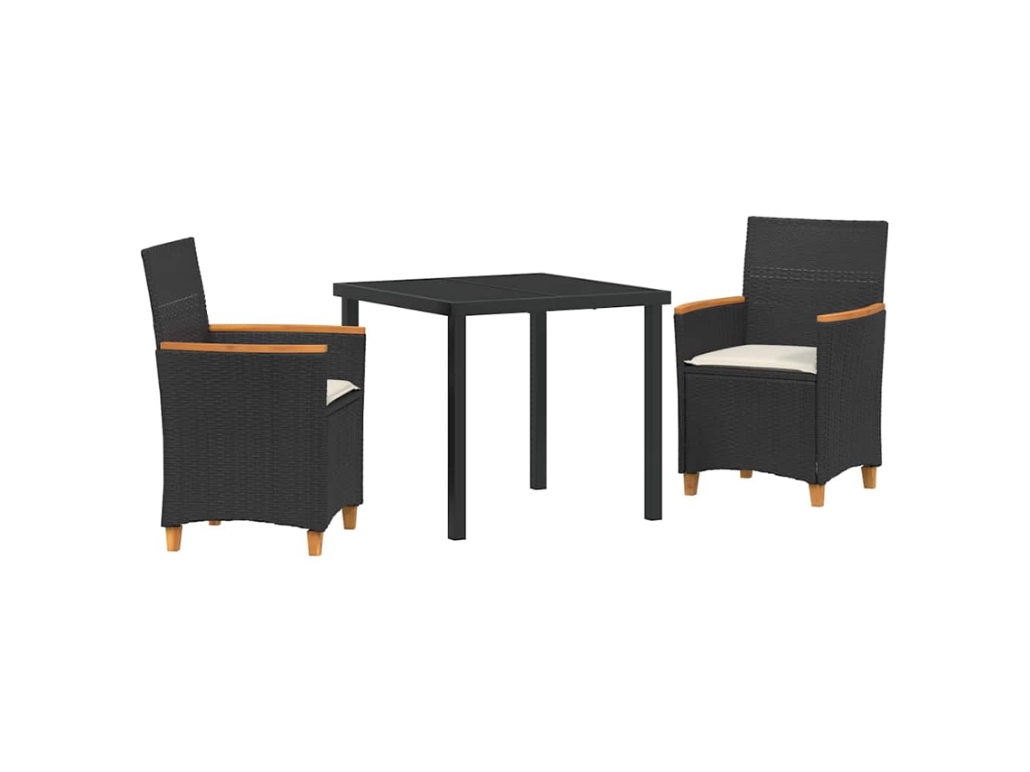 Maison Exclusive - Conjunto De Jantar Para Jardim 3 Pcs Preto Vime Pe