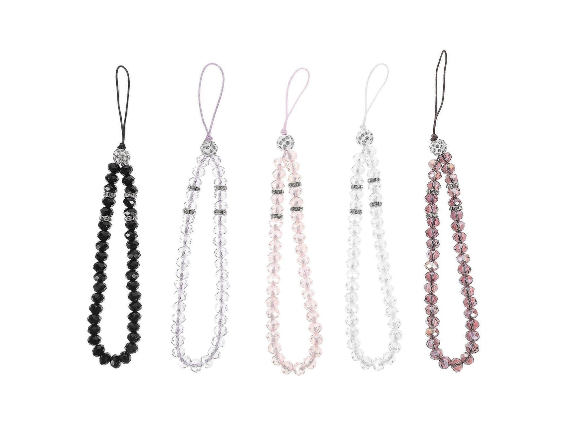 Lurelia Corrente Para Telemóvel Com Pérolas Com Cristais Portátil 5 Peças 17,00 X 1,00 X 1,00 Cm Anti-perda