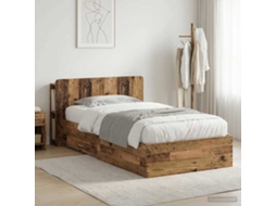 Vidaxl Estrutura De Cama Com Armazenamento Madeira Antiga 90 X 190 Cm