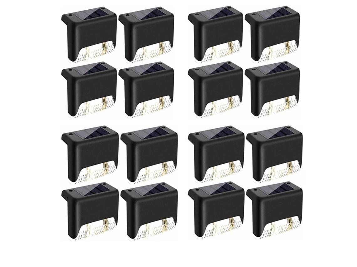 Pacote Com 16 Lâmpadas Solares À Prova Dágua Para Decks, Escadas, Cercas, Quintais, Pátios E Passarelas, Pretas Aquaforge
