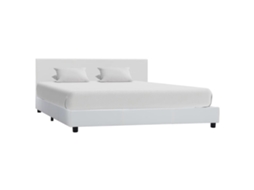 Vidaxl Estrutura De Cama 120x200 Cm Couro Artificial Branco
