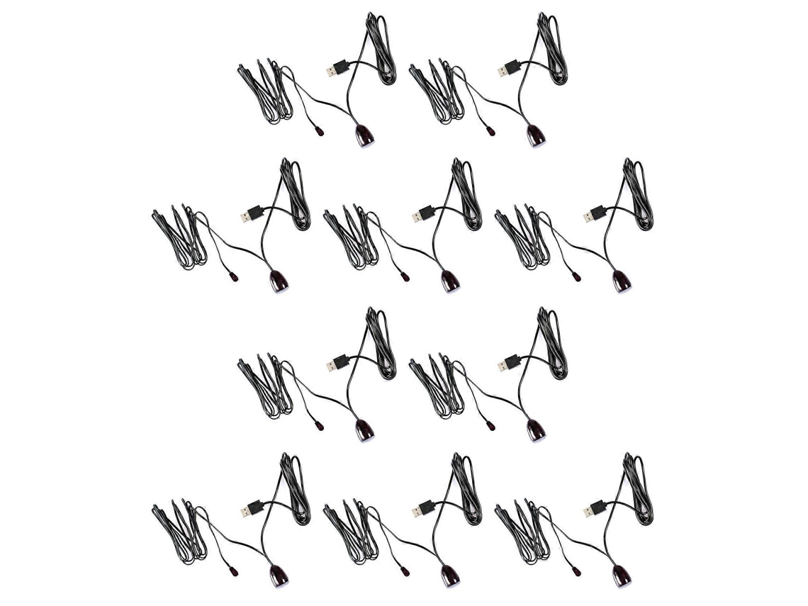 Adaptador Usb 10x Com Receptor E Repetidor De Sinal Infravermelho (ir) Compatível Com Todos Os Dispositivos De Controle Remoto.