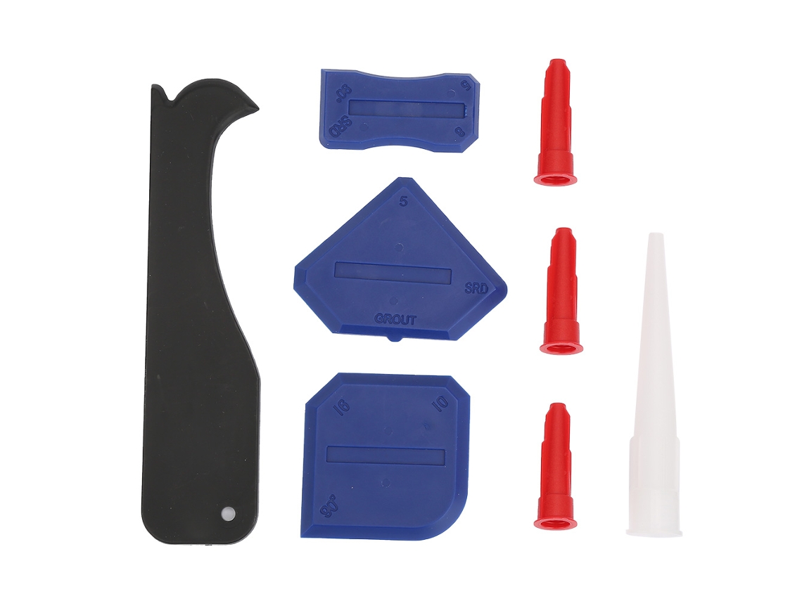 Kit De Ferramentas De Calafateamento 8 Peças: Removeedor, Aplanador, Raspador E Limpiador De Silicone Para Vidro E Vazamentos