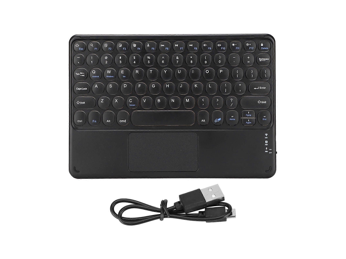 Teclado Sem Fio De 10 Polegadas, Redondo, Com Função Touchpad, Portátil, Ampliado, à Prova Dágua E Poeira, Para Laptop, Preto Aquaforge