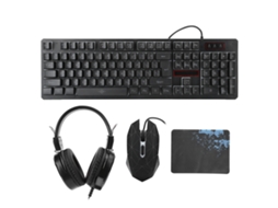 Aetheria conjunto Teclado Mouse Headset Gamer com Iluminação Usb para Computador Laptop Preto