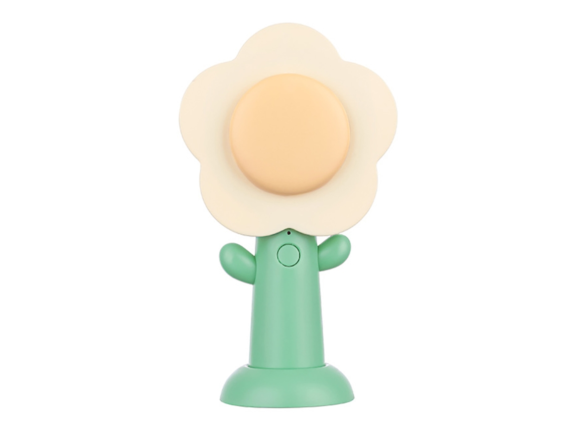 Ventilador Portátil Usb Recarregável Flor Verde Worten