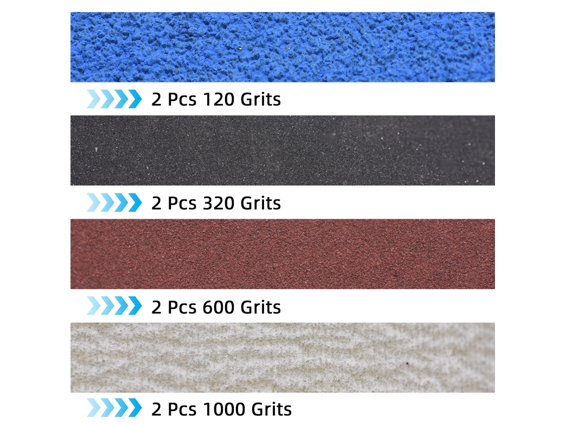 Kit de 8 correias de reposição para Afiador de Facas TG2002 330*15mm 120/320/600/1000 Grits | S/MARCA