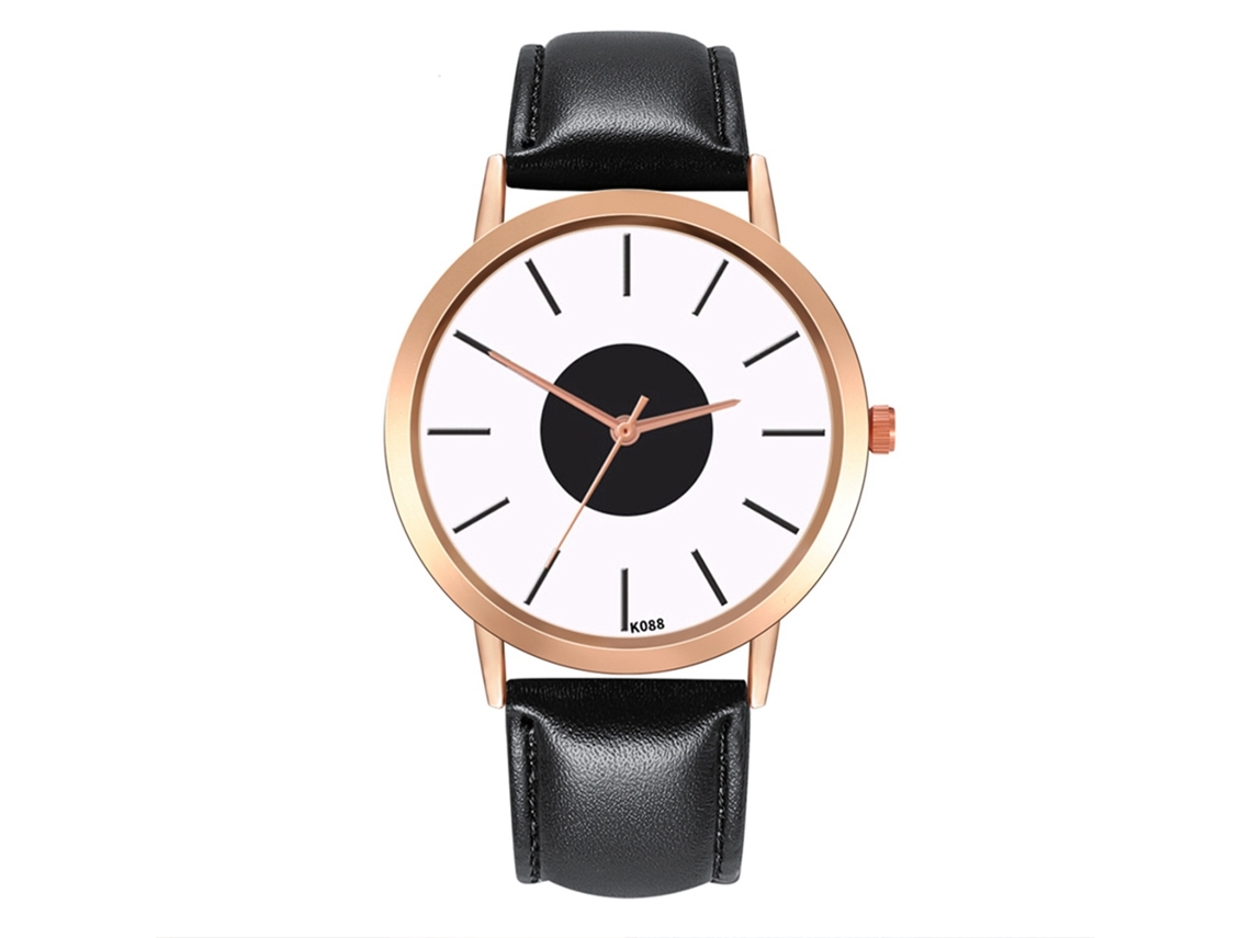 Relógio de Pulso Masculino Estilo de Couro de Qualidade Alta Quarts (preto)