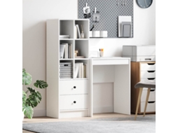 Vidaxl Mesa Com Gaveta Com Prateleira Com Armazenamento 2 Pcs Branco