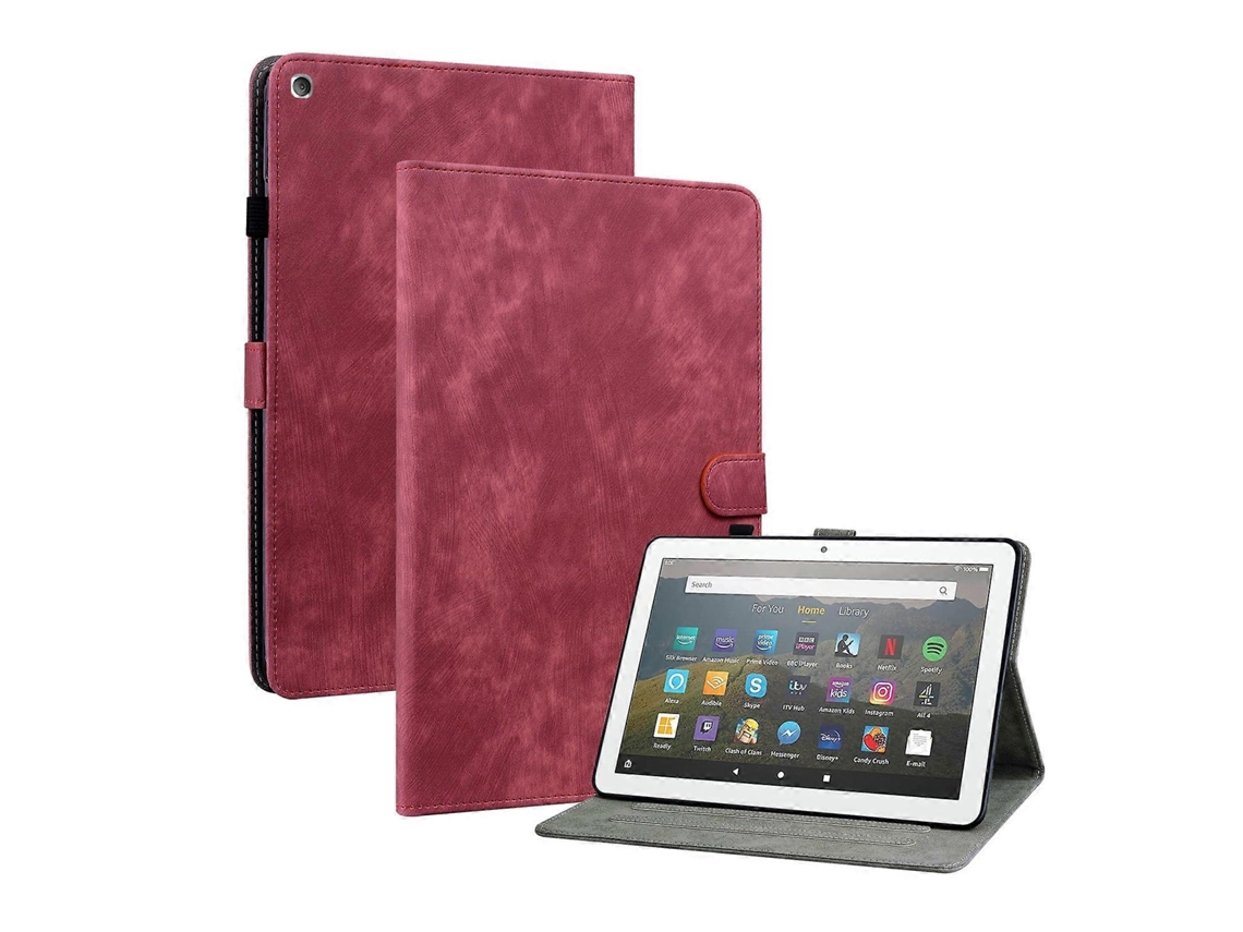 Capa de PU com estampa de tigre Webake para tablet Amazon Fire HD 8 (2015/2016/2017/2018)