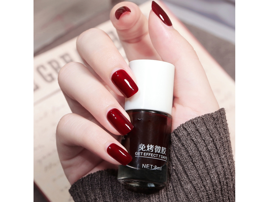 Esmalte De Unhas Cereja Descascável, Sem Cozer E De Secagem Rápida Eoocoo