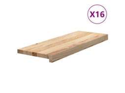 Tapetes de Escada 16 Pcs 70x25x2 Cm Carvalho Maciço Não Tratado MAISON EXCLUSIVE
