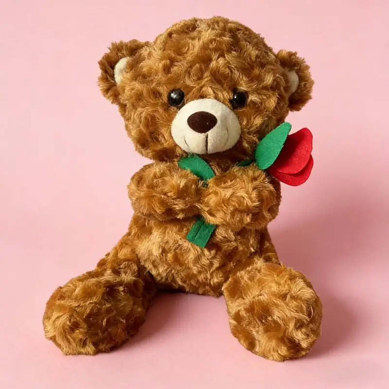 Urso de Pelúcia Fofo com Chapéu de Rosas, Estilo Anime de Desenho Animado MDUG (estilo C, 25 Cm)