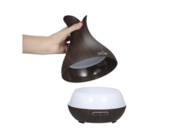 Rebe-difusor Ultrassônico De Óleos Essenciais 400ml Umidificador Aromaterapia Com Luz Noturna 7 Cores E Desligamento Automático De Madeira Sem Bpa