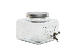 Dispensador de Água HOME ESPRIT Transparente Metal Silicone Cristal ABS 3,5 L 19 x 25 x 16 cm
