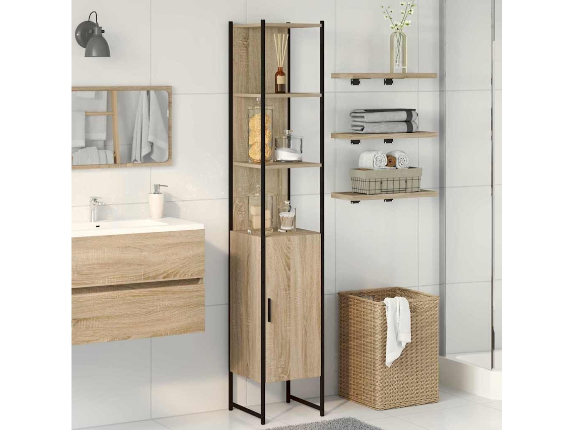 Vidaxl Armário De Banheiro Sonoma 33 X 33 X 185,5 Cm