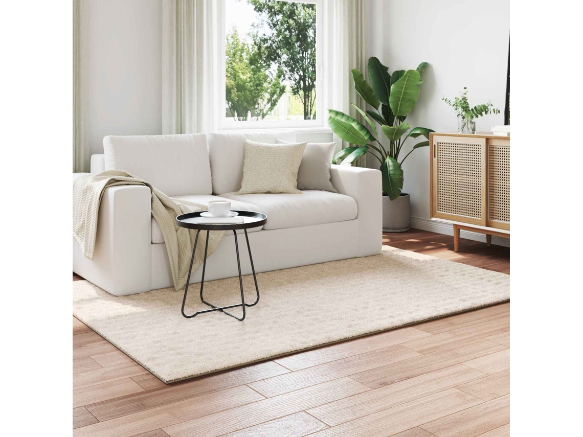 Vidaxl Tapetes De Área Retangular Sirolo Bege 170 X 120 Cm Poliéster