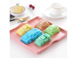 Molde de Silicone Molde de Cozimento 1 Pacote 8 Cavidades de Silicone Puro 3D Forma de Carro Antiaderente Molde de Sabão de Silicone Puro