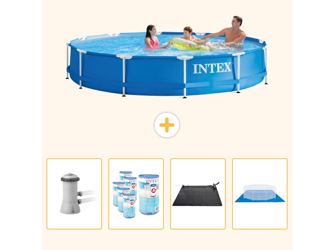 Intex Piscina Com Estrutura Redonda - 366x76 Cm - 5-peças Scb91