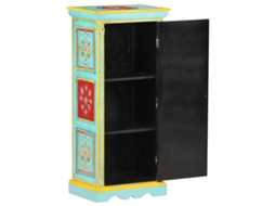 Aparador | Armário Buffet Pintado À Mão 40x30x90 Cm Madeira De Mangueira Maciça