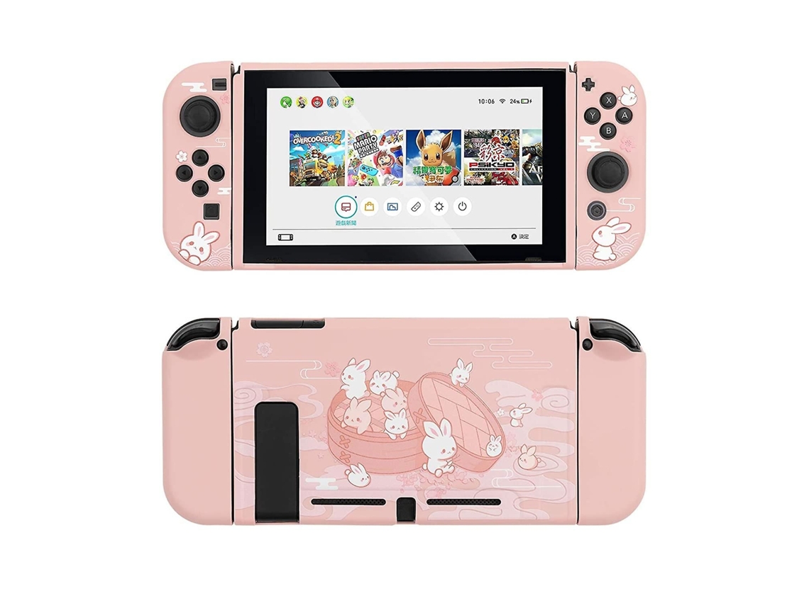 Capa Benny Rosa Compatível com Nintendo Switch, Capa Fina de Tpu Macio BRILVIBERA