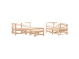 6 Pcs Conjunto Lounge de Jardim Pinho Maciço MAISON EXCLUSIVE